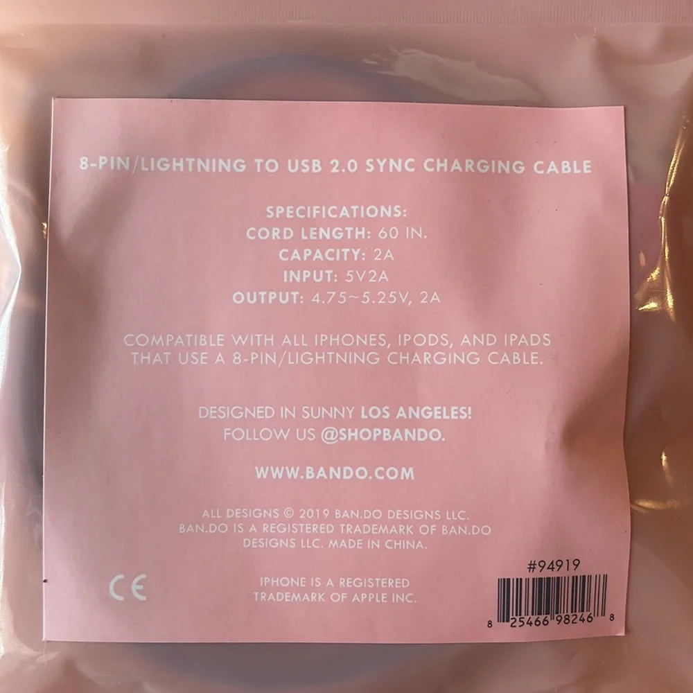 Ban.do Back me up! Charging Cord- Rainbow